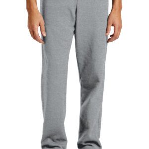 A person wearing gray sweatpants standing upright.