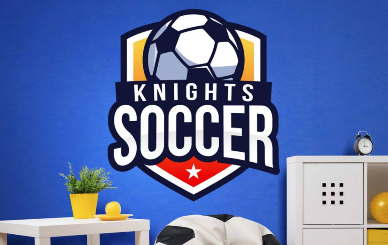 Logo of Knights Soccer with a soccer ball and shield design.
